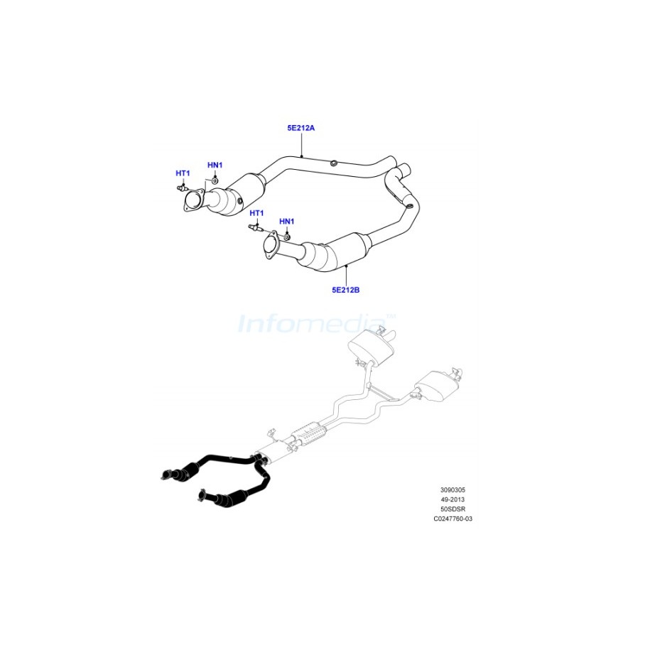 Catalyseur LAND ROVER Sport - 5.0 V8 SVR - DROIT